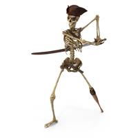 Worn Skeleton Pirate Drawing Sword From Sheath PNG & PSD Images