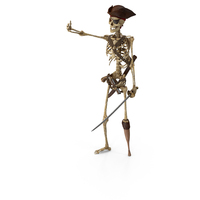 Worn Skeleton Pirate With Sword Inviting To Board Ship PNG & PSD Images