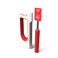 Tesla EV充电站PNG和PSD图像
