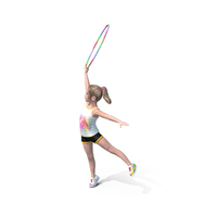 Child Girl Training With Hoop PNG & PSD Images