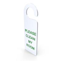 White Green Door Hanger Tag Clean My Room PNG & PSD Images