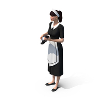 Housekeeping Maid With Handheld Vacuum Cleaner PNG & PSD Images