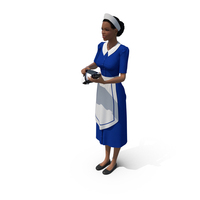 Light Skin Black Maid With Handheld Vacuum Cleaner PNG & PSD Images