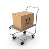 Trolley High Platform With Cardboard Box PNG & PSD Images