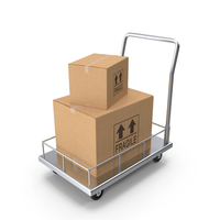 Trolley Low Platform Railing With Cardboard Boxes PNG & PSD Images