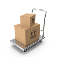 Low Platform Trolley With Cardboard Boxes PNG & PSD Images