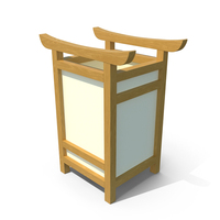 Small Wooden Shoji Lamp PNG & PSD Images