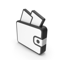 Black & White Wallet With Cash Symbol PNG & PSD Images