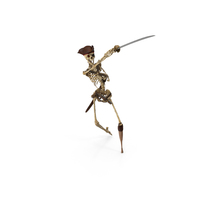 Worn Skeleton Pirate Sword Swing Upwards PNG & PSD Images