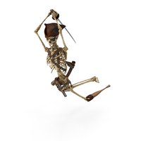 Worn Skeleton Pirate Sword Jump Attack PNG & PSD Images