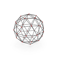 Black Grid Sphere With Red Dots PNG & PSD Images