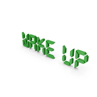 Green Digital Wake Up Text PNG & PSD Images
