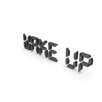 Black Digital Wake Up Text PNG & PSD Images