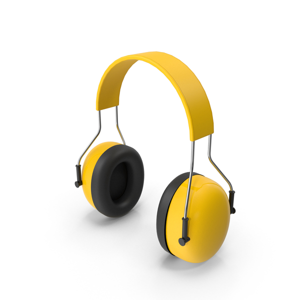 黄色噪声取消安全耳机PNG和PSD图像