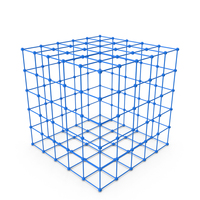 Blue Grid Patterned Cube PNG & PSD Images