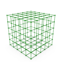 Green Grid Patterned Cube PNG & PSD Images