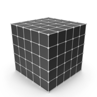 Black Square Patterned Cube PNG & PSD Images