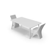 White Table With Chairs PNG & PSD Images