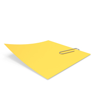 Yellow Sticky Note With Paper Clip PNG & PSD Images