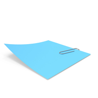 Blue Sticky Note With Paper Clip PNG & PSD Images