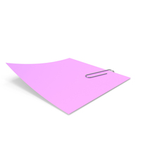 Pink Sticky Note With Paper Clip PNG & PSD Images