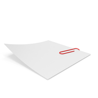 White Sticky Note With Red Paper Clip PNG & PSD Images