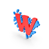 Splash Alphabet W PNG & PSD Images