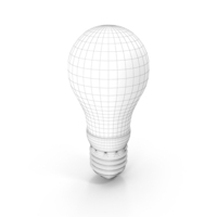 Wireframe Energy Saving Light Bulb PNG & PSD Images