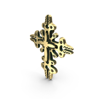 Dark Brass Cross Badge PNG & PSD Images