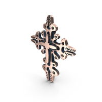 Dark Copper Cross Badge PNG & PSD Images