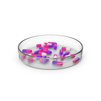 Petri Dish With Pink Capsules PNG & PSD Images