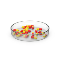 Pill Capsules In Petri Dish PNG & PSD Images