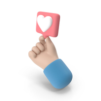 Cartoon Hand Holding Heart Symbol PNG & PSD Images