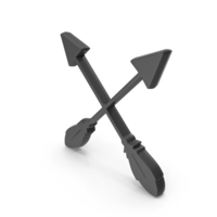 Black Crossed Arrows PNG & PSD Images