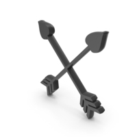 Black Crossed Heart Arrows PNG & PSD Images