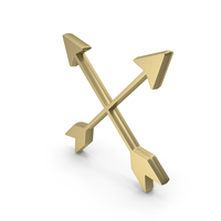 Gold Pointed Crossed Arrows PNG & PSD Images