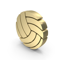Gold Volleyball Symbol PNG & PSD Images
