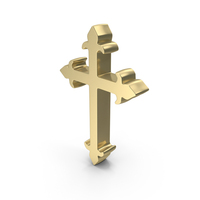Gold Designer Cross Symbol PNG & PSD Images