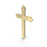 Gold Modern Cross Symbol PNG & PSD Images