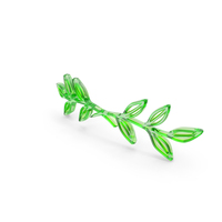 Green Glass Leaf Decor PNG & PSD Images