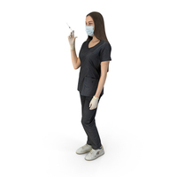 Elizabeth Uniform Medical Idle Pose With Syringe PNG & PSD Images