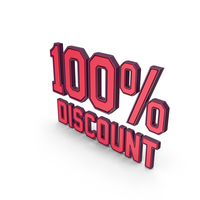 Red 100% Discount Sign PNG & PSD Images