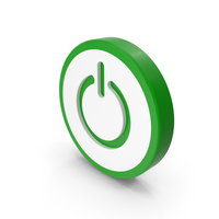 Green Round Power Symbol PNG & PSD Images