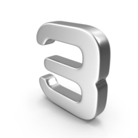 Number 3 Silver or Steel PNG & PSD Images