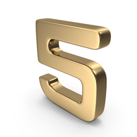 Gold Number 5 PNG & PSD Images