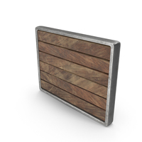 Rectangular Wood Plaque With Silver Frame PNG & PSD Images