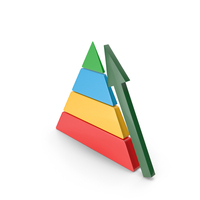 带有箭头PNG和PSD图像的色彩4件三角图