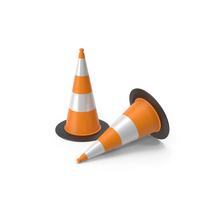 Striped Traffic Cones PNG & PSD Images