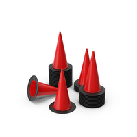 Red Traffic Cones Stacks PNG & PSD Images