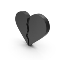 Black Broken Heart Symbol PNG & PSD Images